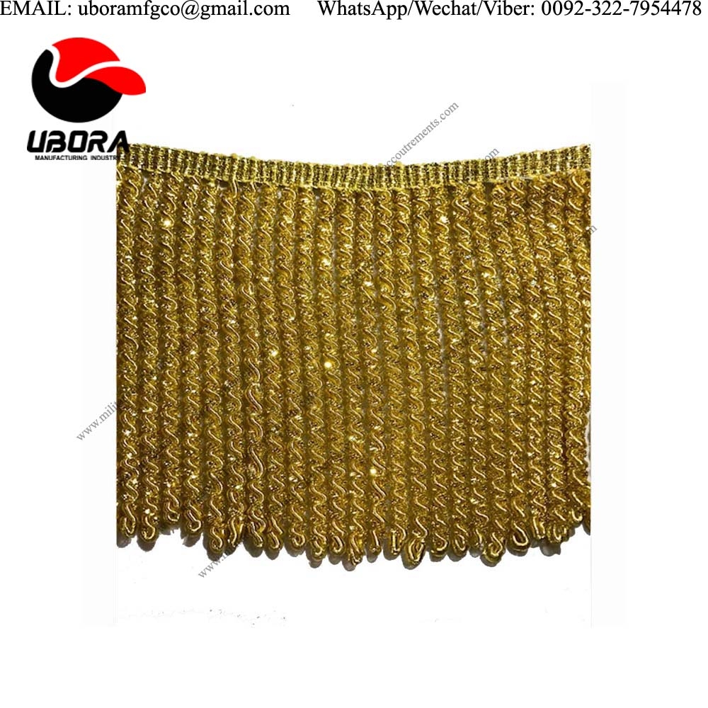 GOLD CANNELLONI FRINGE (10CMS)  bullion wire fringe wholesaler